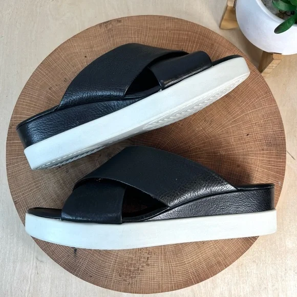 Ecco Touch Plateau Sandals in Black Leather Size 37 - Picture 7 of 16